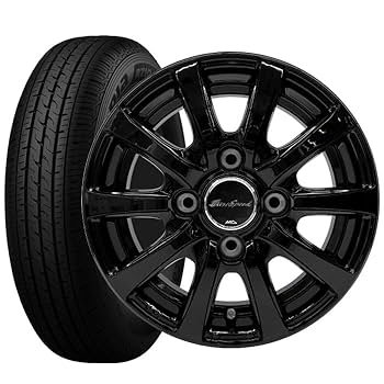 ナミッキー！ECOPIA 145/80R12 タイヤ・ホイール4本セット！ エコピア R710 145/80R12 80/78N MID WHEELS RX10-K ブラック